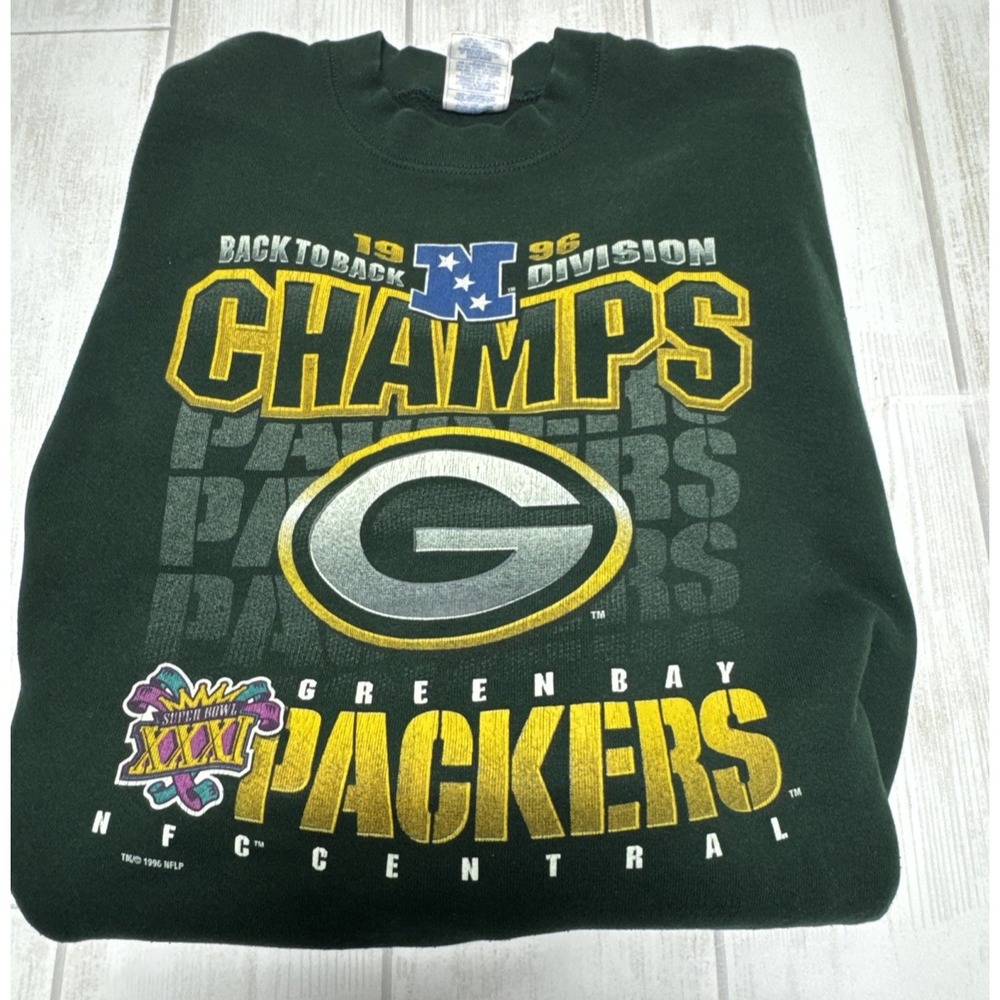 Vintage Green Bay Packers 1996 NFC Super Bowl XXXI Crewneck Sweatshirt Artex XL